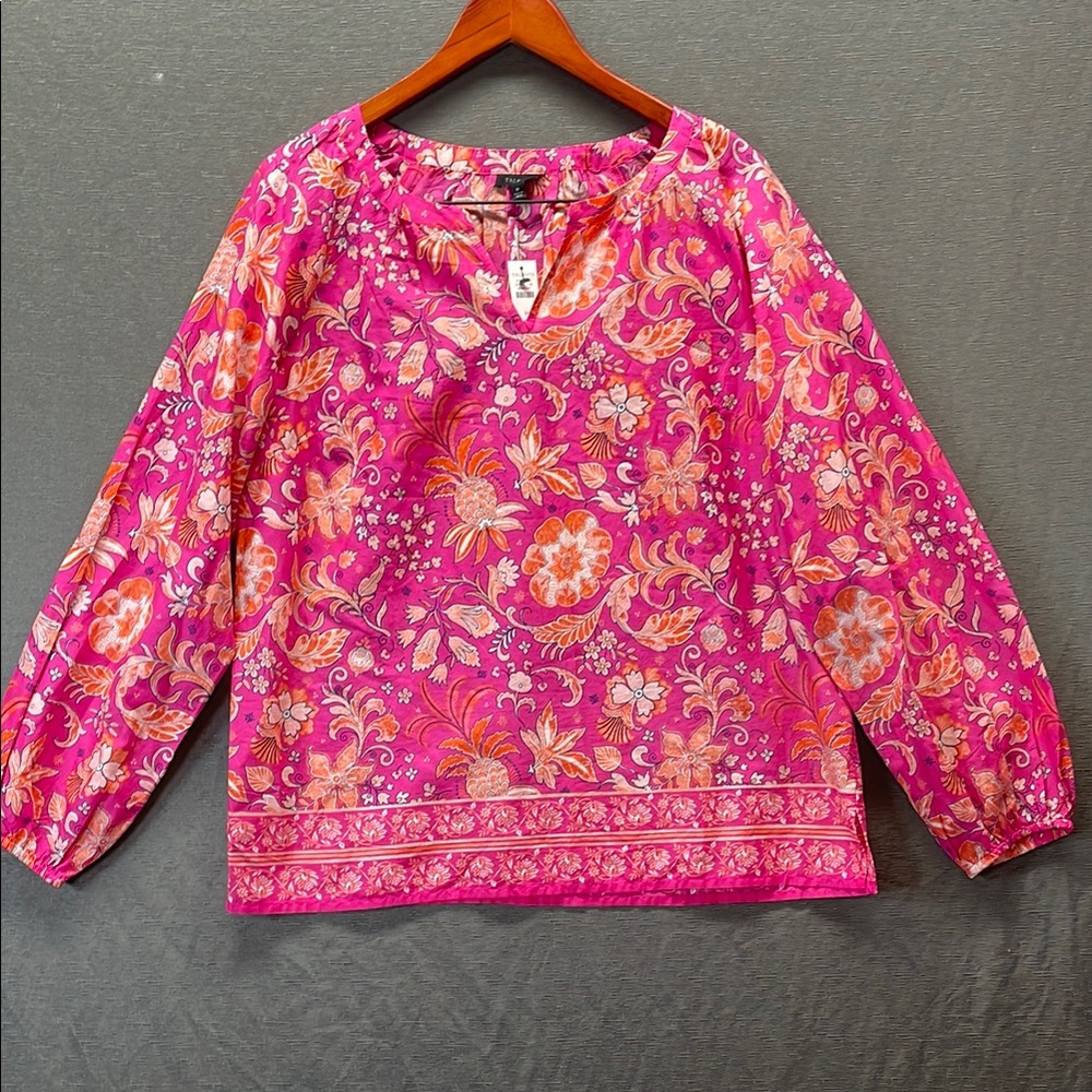 Talbots Pink Long Sleeve Relaxed Tunic